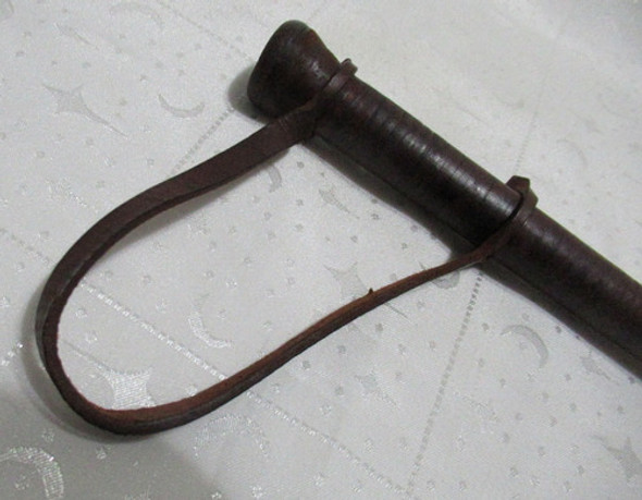 Antigua Fusta Con Aros De Cuero Largo 60cm Equitación 1