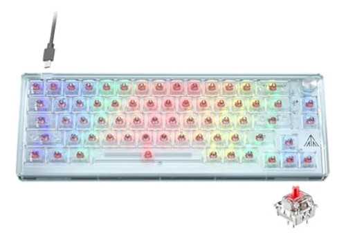 Solakaka Sk966 Teclado Mecánico Con Cable Blanco 65% Con Ret 0