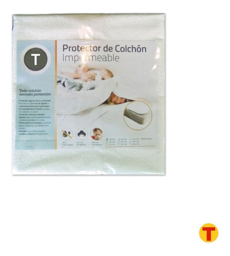 Protector Funda Cubre Colchon Impermeable 90x190 Toalla 100 % Algodon Y Pvc 90 X 190 Reforzado Premium 1