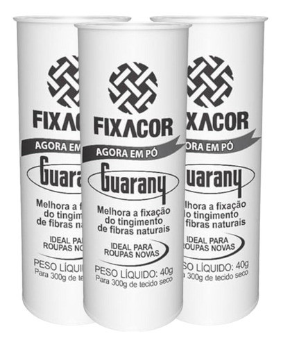 Kit 3 Fixador Corante De Tecido De Roupa 40g Guarany Fixacor 0