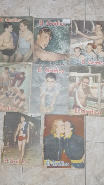 Lote De 8 Revistas - El Grafico - Años 50 - Tapa Natacion 0