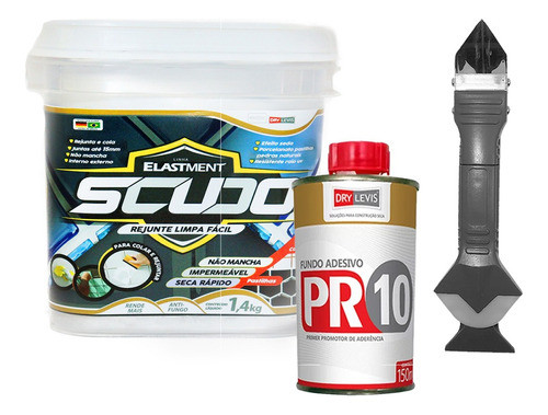 Kit Prime Pr10 + Aplicador Rapador Silicone +  Scudo Rejunte 0
