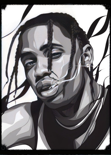 Póster Travis Scott Autoadhesivo 100x70cm #209 0