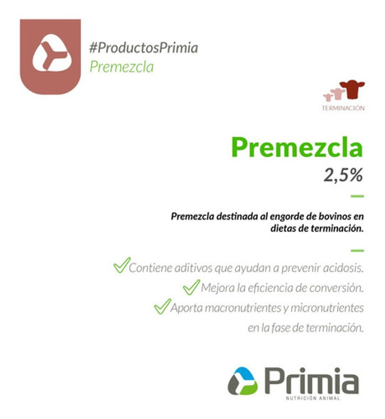 Alimento Premezcla Feedlot 2,5% Primia (1 Unid.x 25 Kg) 1