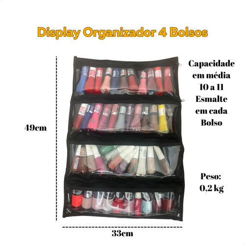 Display Organizador Para Manicure Esmaltes Direto 04 Bolsos 1