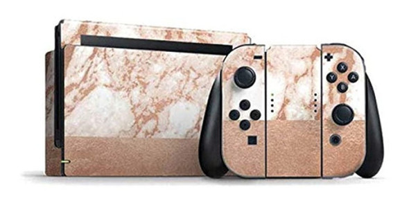 Marble Nintendo Switch Bundle Skin White Rose Gold Marble Vi 0