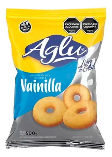 Galletitas Dulces Sin Tacc Aglu Anillitos Vainilla 500gr X 6 0