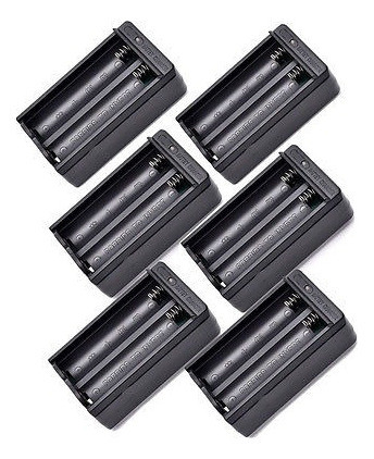 Enchufe Del Cargador U.s. 6pcs Doble Batería Para 18650 3.7v 1