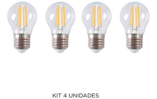 Lámpara Led Tipo Gota Transparente, 4w, Cálida - Ixec Ix1059 0