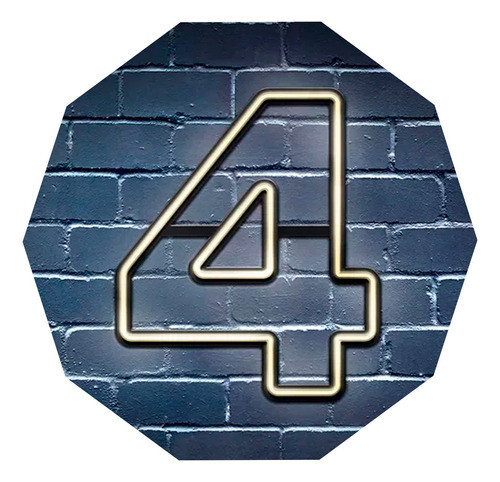 Cartel Neón Led Número 4 34 X40cms - Luminoso - Deco 0
