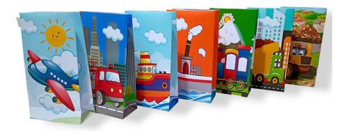10 Bolsitas Sorpresita Personalizadas  Transportes Variados 0