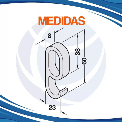Colgador Insertable P/ Barra Armario Ova Blan 30x15 Mm X20/u 1