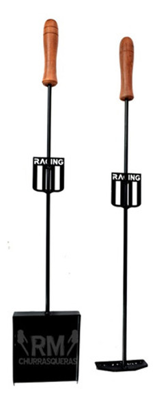 Pala Y Atizador + Soporte De Pared Acero Inoxidable Racing 1