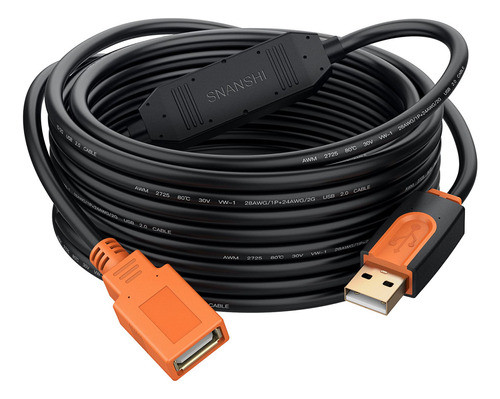 Snanshi Cable De Extension Usb Activo De 30 Pies Usb 2.0 Cab 0