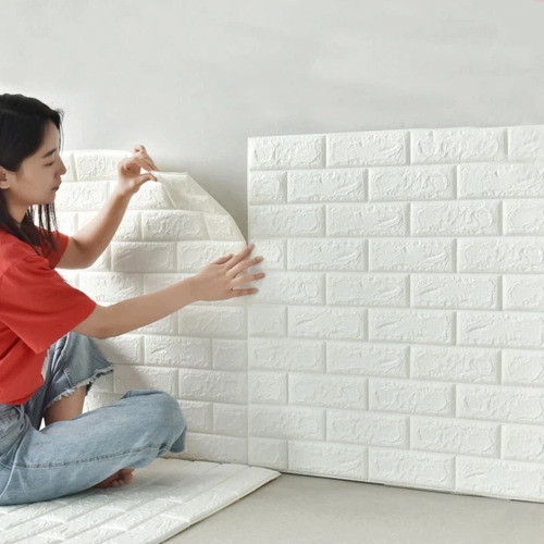 Revestimiento Pared Adhesivo 3d Piedra Gris Pack X 10 1