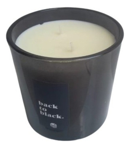 Vela En Envase De Vidrio Negro Con 2 Pabilos 0