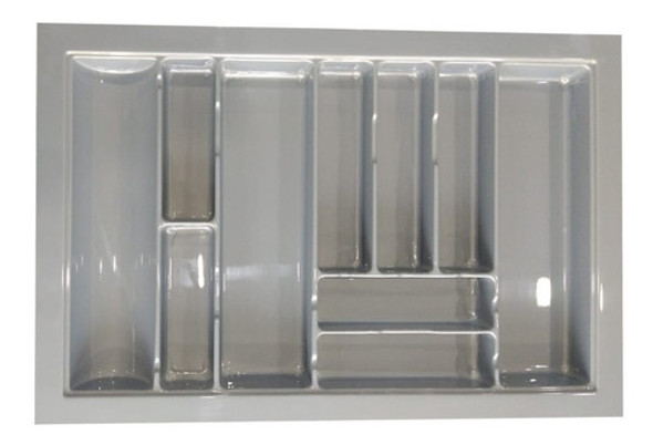 Cubiertero Organizador Cajón Cocina Plástico 73 X 49 Cm Gris 0