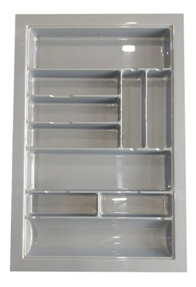 Cubiertero Organizador Cajón Cocina Plástico 73 X 49 Cm Gris 1