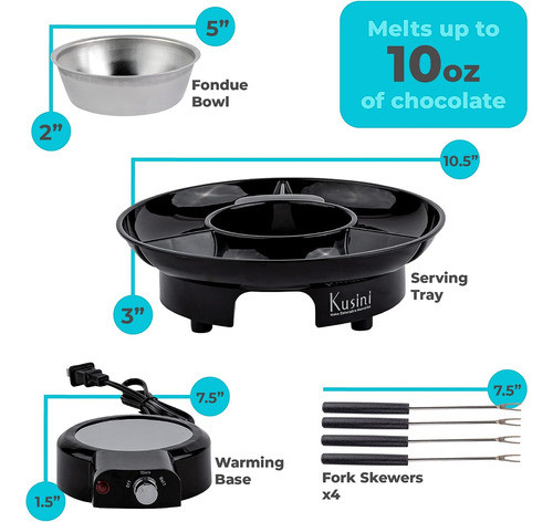 Kit De Fondue Eléctrico Kusini Con Control Temperatura Y Ban 1