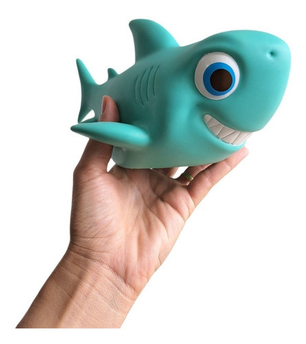 Tubarão Family Shark De Vinil Macio Cheirinho Suave Verde 1