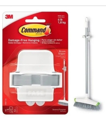 Soporte Escobero 3m Colgar Escobas No Daña Adhesivo Pack X 3 0