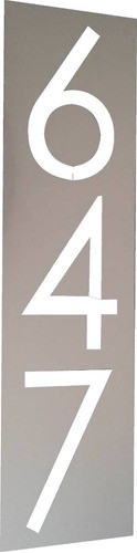 Placa Acero Inoxidable Número Frente De Casa Vertical 20x60 0