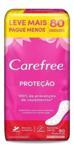 Protetor Calcinha Com Fragrância 80 Un Carefree - Kit 2 Unid 1