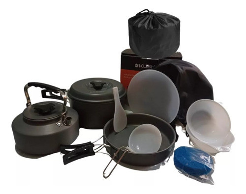 Juego De Ollas De Aluminio Camping Marmita 9 Piezas Premium 0