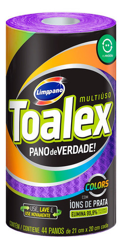 Kit 12 Unidades Pano Multiuso Limppano Toalex Roxo 1