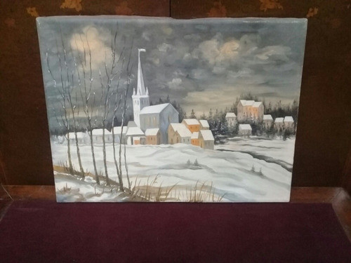 Óleo Sobre Tela Paisaje Invernal 1
