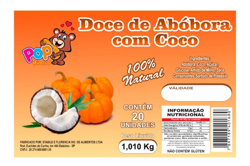 6 Potes Abobora Redonda Sobremesa Embrulhado 20 Unids Cada 1