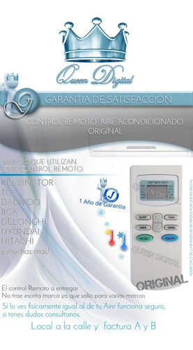 Control Remoto Aire Acondicionado Original Delonghi Rca Tcl 1