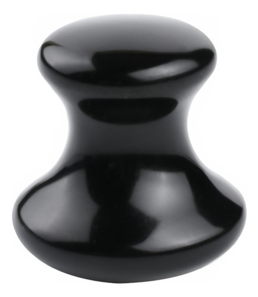 Piedra Guasha Hongo De Obsidiana Negra 0
