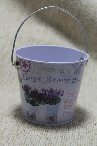 Mini Macetas Balde 7.5x8x6.2cm Lavandas Lila  Souvenir X 12 1