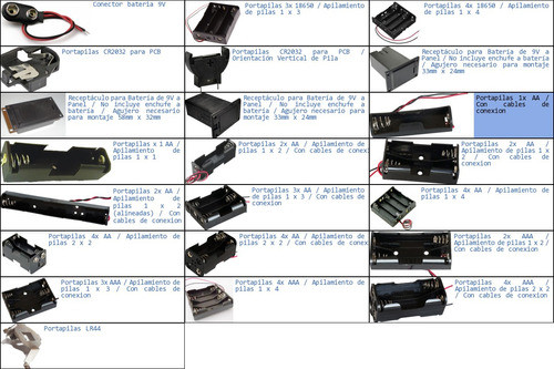 Pack 20x Portapilas 1x Aa Con Cables De Conexion-p 1