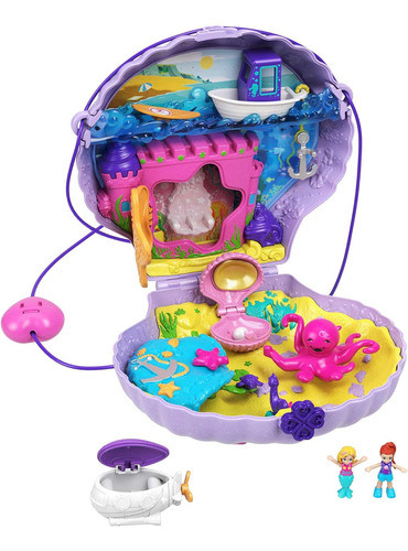 Juego Polly Pocket Con Muñecas Micro, Set De Mermaid 2-en-1 0