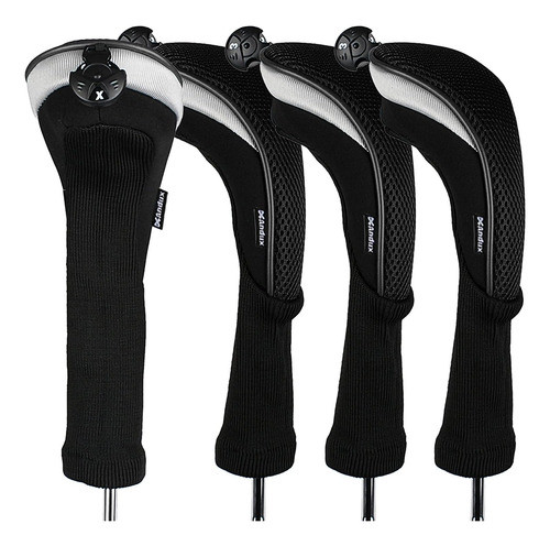 Cobertores De Palos De Golf De Cuello Largo 4 Pcs. Negro 0