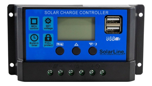 Regulador De Carga Tensión De Hasta 20 Amper 12v 24v Usb 0