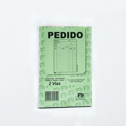 Talão De Pedido Pequeno 2 Vias 50 Folhas 5 Und. 0