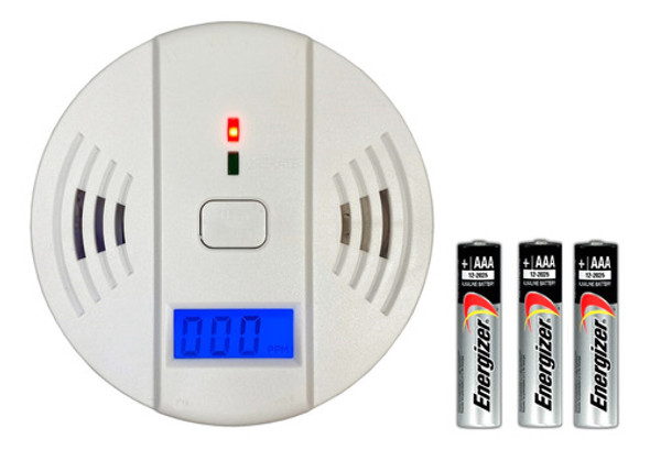 Detector De Monoxido De Carbono Alarma Autonomo Con Pilas Au 0
