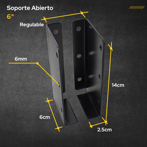 Caja Abierta Tirante 2x6 3x6 + Tarugos 10mm + Tornillos 1