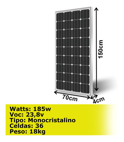 Panel Solar Monocristalino Must Power 185watts Anti Granizo 1