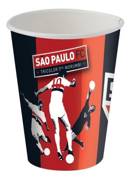 Copo Papel Tema 200ml São Paulo Tricolor - 08 Unid 0