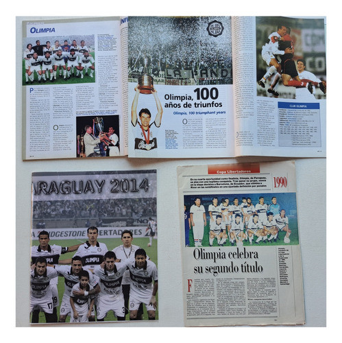 Olimpia De Paraguay Pack X4 Revistas Conmebol Y Otras 0
