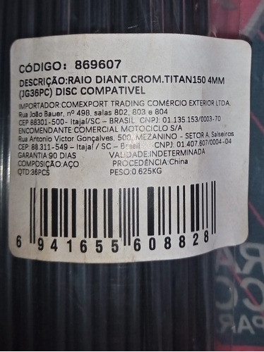 Rayos Delanteros Titan 150 Cromados 1