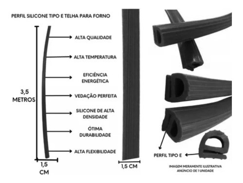 Perfil De Silicone Para Fornos Tedesco Tipo ''e'' 1