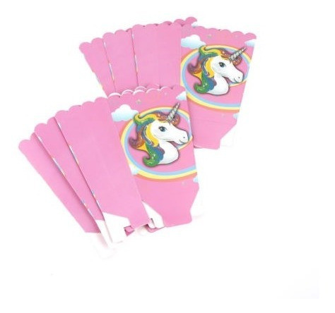Caja De 6 X Unicornio Impresiones Palomitas Copa Feliz Cumpl 1