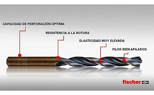 Mecha De Acero Rapido Fischer 10 Mm Hss Din 338 F3 X Unid. 1