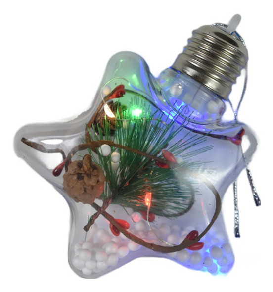 Luz Navideña Forma Estrella De Navidad 8cm Con Luz 0