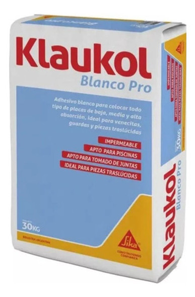 Adhesivo Klaukol Blanco Pro X 30 Kg 0